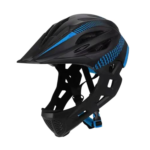 Oshhni Kinder Fahrradhelm Kinder Fahrradhelm Integralhelm Fahrradhelm für Skateboarding Jungen und Mädchen Outdoor-Sport, Schwarz Blau von Oshhni