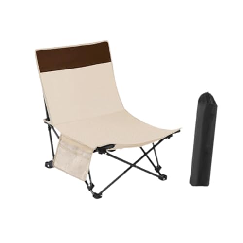 Oshhni Klappbarer Campingstuhl, Klappstuhl, Strandstuhl, Outdoor-Mondstuhl für Parkwanderungen, Beige von Oshhni