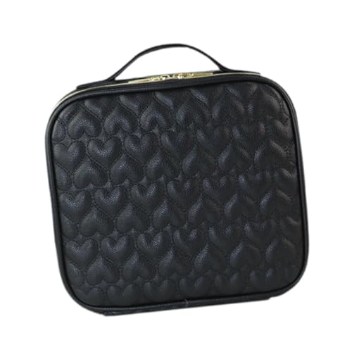 Oshhni Make-up-Tasche, Make-up-Organizer-Etui mit Tragegriff, tragbare Mehrzweck-Kosmetiktasche, Reise-Kulturbeutel für Mutter und Mädchen, Schwarz von Oshhni