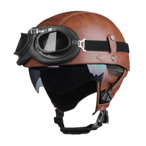 Oshhni Motorradhelm Halbhelm Trendy Kreativer Bequemer Offener Helm Halbschalenhelm zum Radfahren, XL von Oshhni