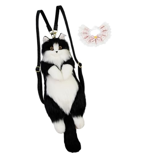 Oshhni Niedlicher Plüsch-Katzen-Rucksack, Tier-Tasche für Kinder, Teenager, Jahrestag, Geburtstagsgeschenk, mit Rosa Schal Oshhni Niedlicher Plüsch-Katzen-Rucksack, Tier-Tasche für Kinder, Teenager, Jahrestag, Geburtstagsgeschenk, mit Rosa Schal von Oshhni