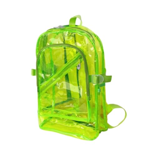 Oshhni PVC-Rucksack-Aufbewahrungstasche, große Kapazität, praktisches Geschenk, tragbare Schultasche, Büchertasche für Camping, Arbeit, Outdoor, Wandern, GrÜn von Oshhni