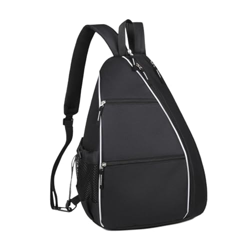 Oshhni Pickleball-Tasche, Tennis-Umhängerucksack, Mehrzweck-Rucksack mit Reißverschluss, Tennistasche, Schwarz von Oshhni