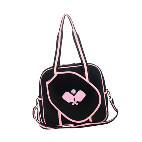 Oshhni Pickleball-Tasche für Damen, Pickleball-Tasche, Tennistasche, professionelle Sporttasche, Tennis-Handtasche, Umhängetasche, Pickleball-Paddle-Tasche, Schwarz Rosa von Oshhni