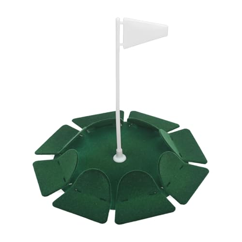 Oshhni Putting Cup zum Üben, Trainingshilfe für Golf-Putter, Flaggenstab, Beflockungszubehör, Putting Hole Plate für den Hof, Golfübungen, Weiße Flagge von Oshhni