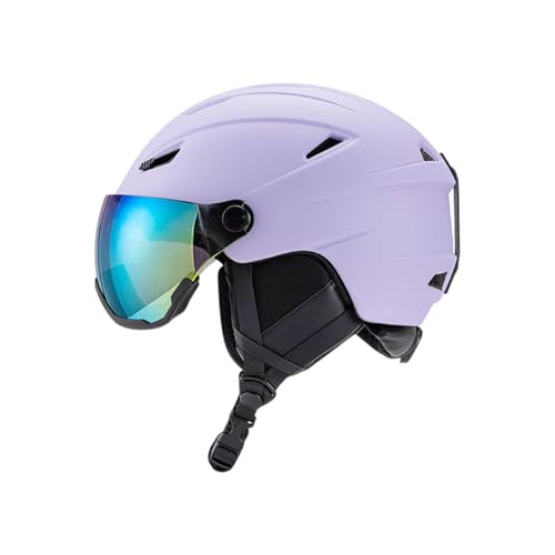 Oshhni Schneehelm, Schnee-Skihelm, lila, Schutzbrille für Männer und Frauen, herausnehmbarer Liner, Skateboard-Helm für Extremsportarten, 61 bis 63 cm von Oshhni