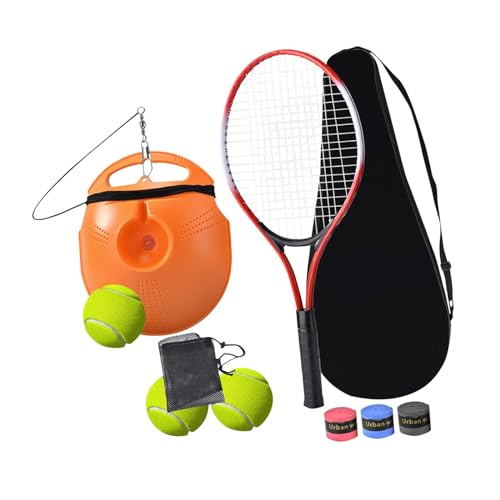 Oshhni Solo-Tennistrainer, Solo-Trainingsgerät, tragbares Selbsttrainingsgerät für den Hinterhof, Solo-Tennis-Trainingshilfe für Frauen, Männer, Anfänger, Rot von Oshhni