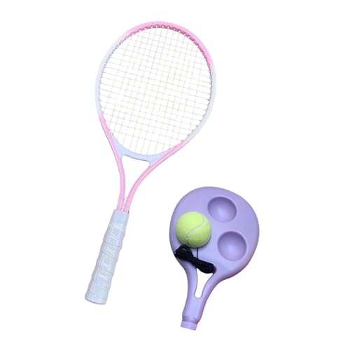 Oshhni Tennistrainer Ball Selbstübung für Anfänger Tennis Rebounder Set Tennistrainingsausrüstung für den Garten im Hinterhof, Rosa Weiß von Oshhni