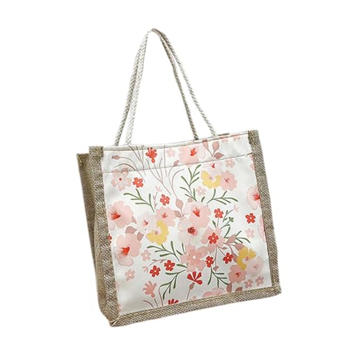 Oshhni Tragetasche für Damen, Unterarmtasche, Reisetasche, Blumenmuster, stilvolle Schultertasche, Handtasche mit Griff Oben für Freizeit, Dating, Arbeiten, Light Pink W Zipper von Oshhni