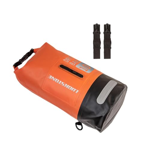 Oshhni Wasserdichter Dry Bag, Schwimmertasche zum Kajakfahren, Rolltop-Schwimmtasche, wasserdichte Aufbewahrungstasche zum Angeln, Ski-Kanu, 10L Orange von Oshhni