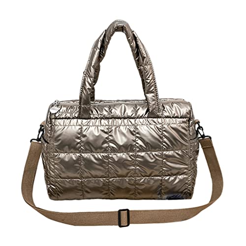 Oshhni Mode Frauen Winter Umhängetasche Handtasche Breiter Rahmen Öffnung Große Kapazität Gesteppte Wasserdichte Brieftasche Umhängetaschen zum , Champagner Oshhni Mode Frauen Winter Umhängetasche Handtasche Breiter Rahmen Öffnung Große Kapazität Gesteppte Wasserdichte Brieftasche Umhängetaschen zum , Champagner von Oshhni