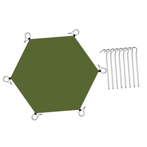 Oshhni wasserdichte Zeltunterlage, Campingplane, Mehrzweck-Picknickdecke, Zeltbodenschoner für Campingausrüstung, Wandern, Rucksackreisen, mit 6 Heringen von Oshhni