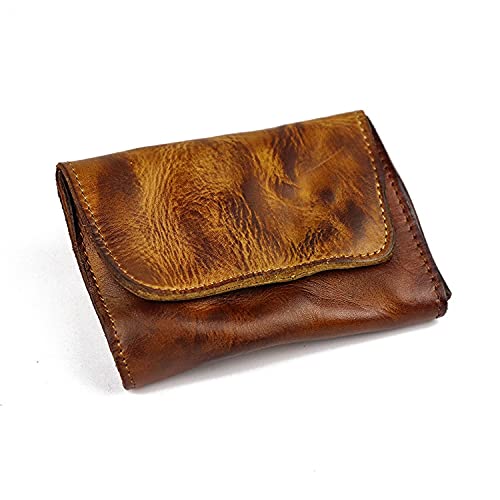 Osmond Handgefertigtes Retro-Münzfach, modische Mini-Geldbörse, Münztasche/Geldfach/Kartenetui für Damen und Herren, hellbraun, Casual Osmond Handgefertigtes Retro-Münzfach, modische Mini-Geldbörse, Münztasche/Geldfach/Kartenetui für Damen und Herren, hellbraun, Casual von Osmond
