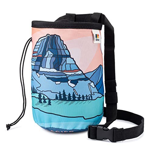 Oso Supply Co - Kletterkreide-Tasche für Erwachsene und Kinder, Kordelzugverschluss, verstellbarer Hüftgurt, Indoor/Outdoor-Training, Klettern, Bouldern, Gewichtheben (Gletscher) von Oso Supply Co