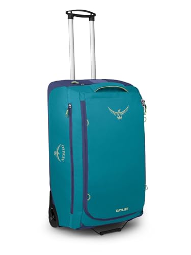 Osprey Daylite Wheeled Duffel 85 – Robuste, leichte, wandelbare Duffel-Reisetasche mit Rollen – Reisen - Blue Spikemoss/Alkaline O/S Osprey Daylite Wheeled Duffel 85 – Robuste, leichte, wandelbare Duffel-Reisetasche mit Rollen – Reisen - Blue Spikemoss/Alkaline O/S von Osprey
