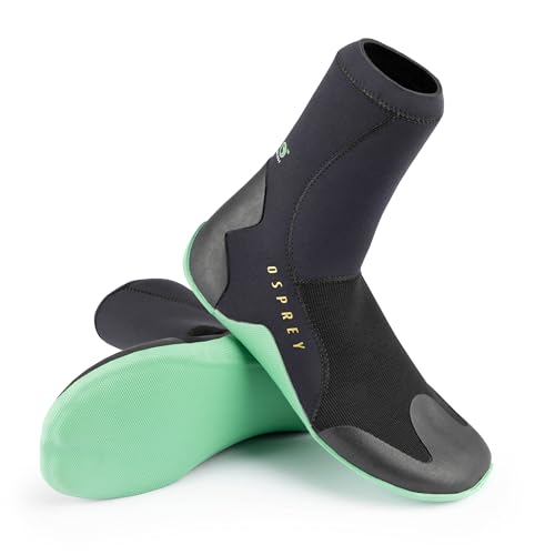 Osprey Erwachsene Neoprenanzug Stiefel 3mm Neopren Aqua Boots für Damen und Herren mit verstärkter Spitze und Ferse Osprey Erwachsene Neoprenanzug Stiefel 3mm Neopren Aqua Boots für Damen und Herren mit verstärkter Spitze und Ferse von Osprey