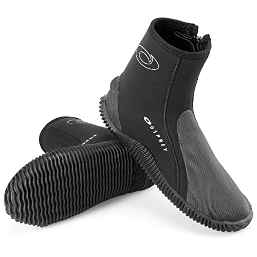 Osprey Erwachsene Neoprenanzug-Stiefel mit Reißverschluss, 5 mm Neopren-Aquastiefel für Damen und Herren mit rutschfester Sohle für harte Gegenstände Osprey Erwachsene Neoprenanzug-Stiefel mit Reißverschluss, 5 mm Neopren-Aquastiefel für Damen und Herren mit rutschfester Sohle für harte Gegenstände von Osprey