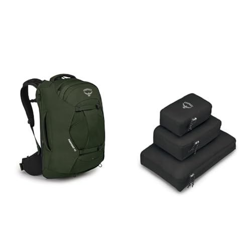 Osprey Europe Herren Farpoint 40 Rucksack, Gopher Green, Einheitsgröße & Ultralight Packing Cube Set Black Osprey Europe Herren Farpoint 40 Rucksack, Gopher Green, Einheitsgröße & Ultralight Packing Cube Set Black von Osprey