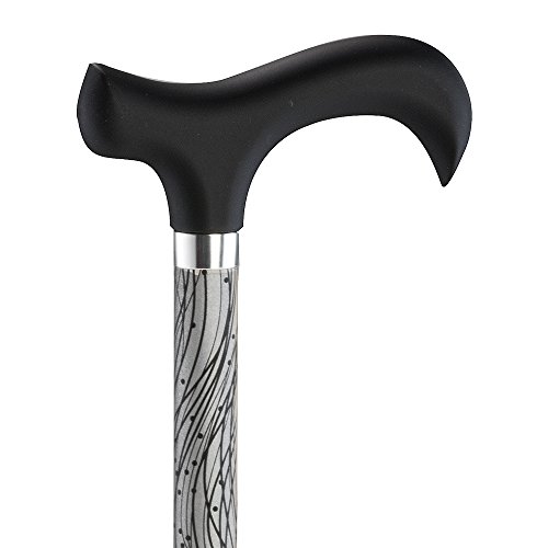 Ossenberg Reflektierender Leichtmetallstock mit Derbygriff - Spazierstock für Damen und Herren - 10-Fach höhenverstellbar - Wanderstock bei Dunkelheit - schwarz/Silber Ossenberg Reflektierender Leichtmetallstock mit Derbygriff - Spazierstock für Damen und Herren - 10-Fach höhenverstellbar - Wanderstock bei Dunkelheit - schwarz/Silber von Ossenberg