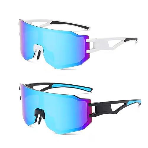 Osuter 2PCS Schnelle Brille Rave,Fahrradbrille Sonnenbrille Herren Damen Sportbrille Fahrradbrille UV400 Schutzbrille Fahrrad für Outdoorsport Radfahren Fahren Angeln von Osuter