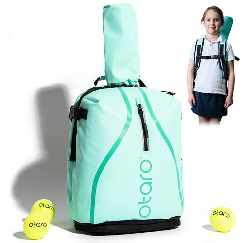 Otaro Tennisrucksack Kinder (mintgrün) | Premium | Innovative Raumaufteilung & Hochwertige Verarbeitung | Deutsches Start-Up Unterstützen | Nie mehr Chaos in der Tennistasche, Tennis, Tennisbälle von Otaro