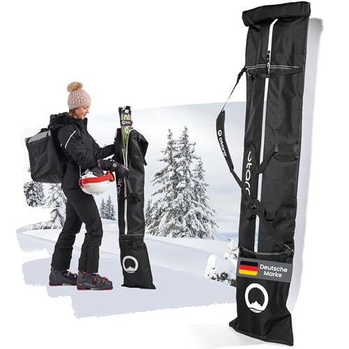 Otaro Skitasche Premium (1 Paar Ski & Skistöcke) Premium Skisack | Auch als Langlaufski Tasche mit abnehmbaren Schultergurt | Skitasche Skisack, Ski Taschen Set, Sack wasserdicht von Otaro