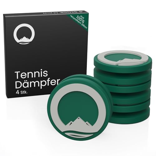 Otaro Tennis Dämpfer - 100% Recycelt - 4 Stück - Premium Dämpfer Tennisschläger - Als Tennisschläger dämpfer, Vibrationsdämpfer Tennis oder Tennis Zubehör (Wimbledon-Grün) von Otaro
