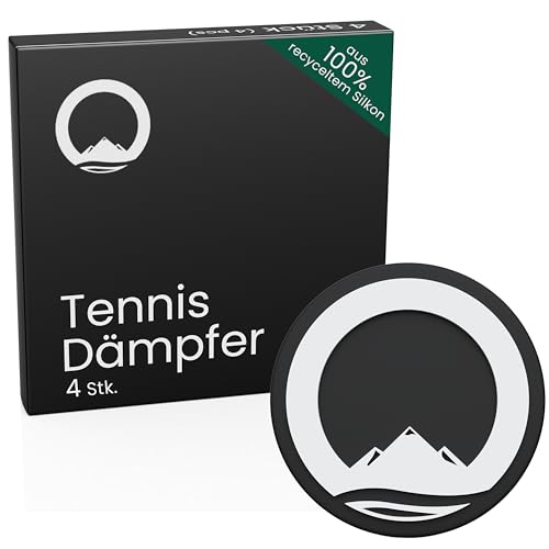Otaro Tennis Dämpfer - 100% Recycelt - 4 Stück - Premium Dämpfer Tennisschläger - Als Tennisschläger dämpfer, Vibrationsdämpfer Tennis oder Tennis Zubehör (Schwarz-Weiß) von Otaro