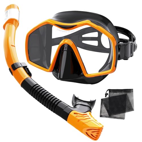 Schnorchelset Erwachsene Schnorcheln Set mit Schnorchel und Taucherbrille Dry Schnorchel,Tauchmaske Anti-Fog Anti-Leck,Professionelle Schnorchelmaske Tauchmaske aus Gehärtetem Glas für Schnorcheln Schnorchelset Erwachsene Schnorcheln Set mit Schnorchel und Taucherbrille Dry Schnorchel,Tauchmaske Anti-Fog Anti-Leck,Professionelle Schnorchelmaske Tauchmaske aus Gehärtetem Glas für Schnorcheln von Otowaving