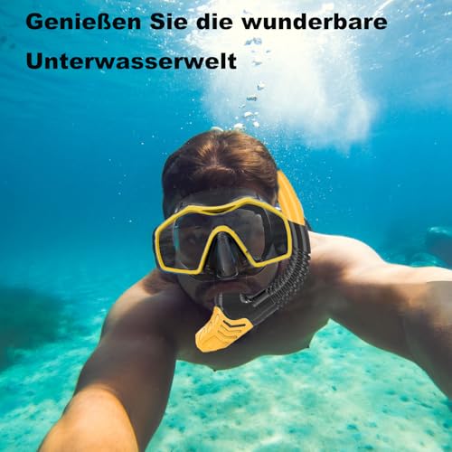 Schnorchelset Erwachsene Schnorcheln Set mit Schnorchel und Taucherbrille Dry Schnorchel,Tauchmaske Anti-Fog Anti-Leck,Professionelle Schnorchelmaske Tauchmaske aus Gehärtetem Glas für Schnorcheln von Otowaving