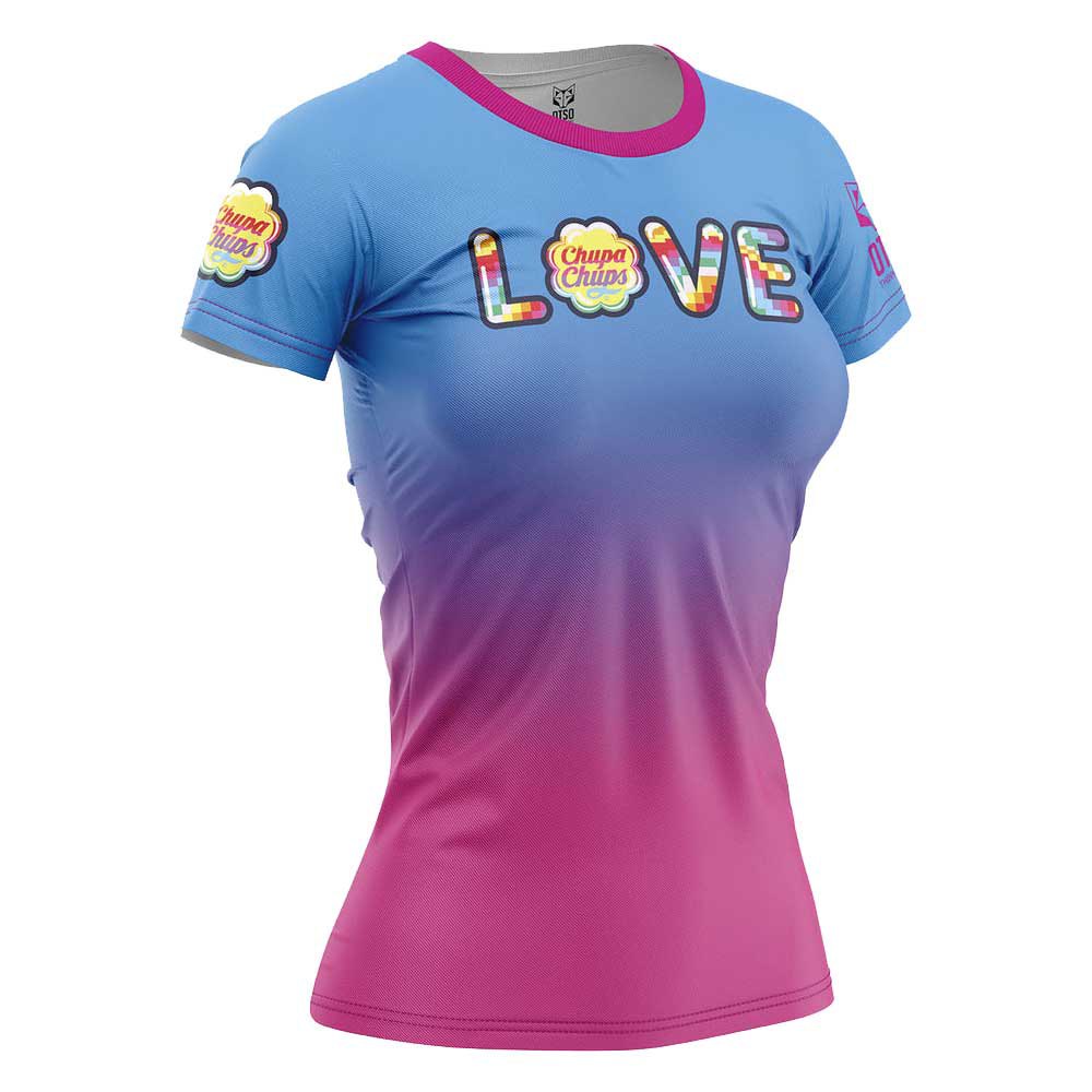 Otso Chupa Chups Love Short Sleeve T-shirt Blau,Rosa L Frau von Otso