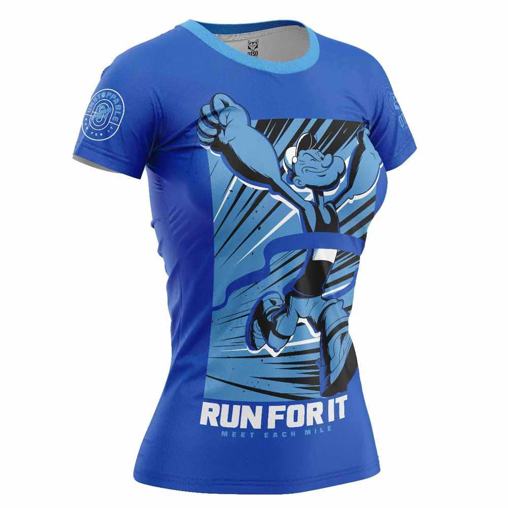 Otso Popeye Run For It Short Sleeve T-shirt Blau S Frau von Otso
