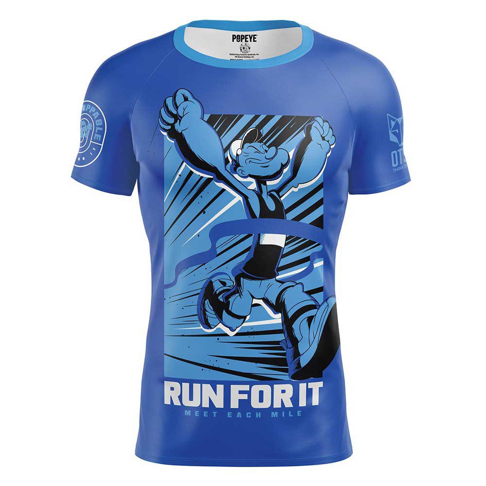 Otso Popeye Run For It Short Sleeve T-shirt Blau S Mann von Otso