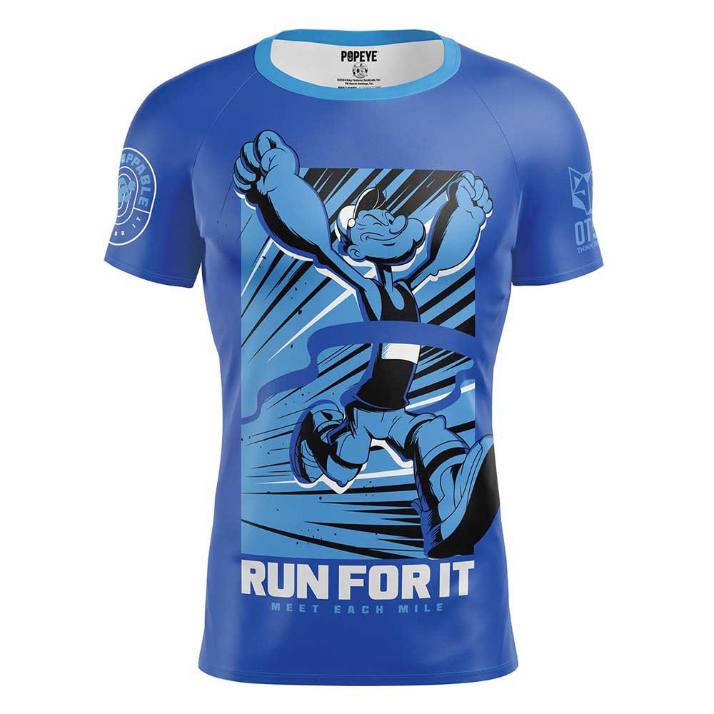 Otso Popeye Run For It Short Sleeve T-shirt Blau XL Mann von Otso