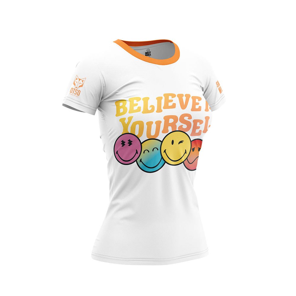 Otso Smileyworld Believe Short Sleeve T-shirt Weiß S Frau von Otso