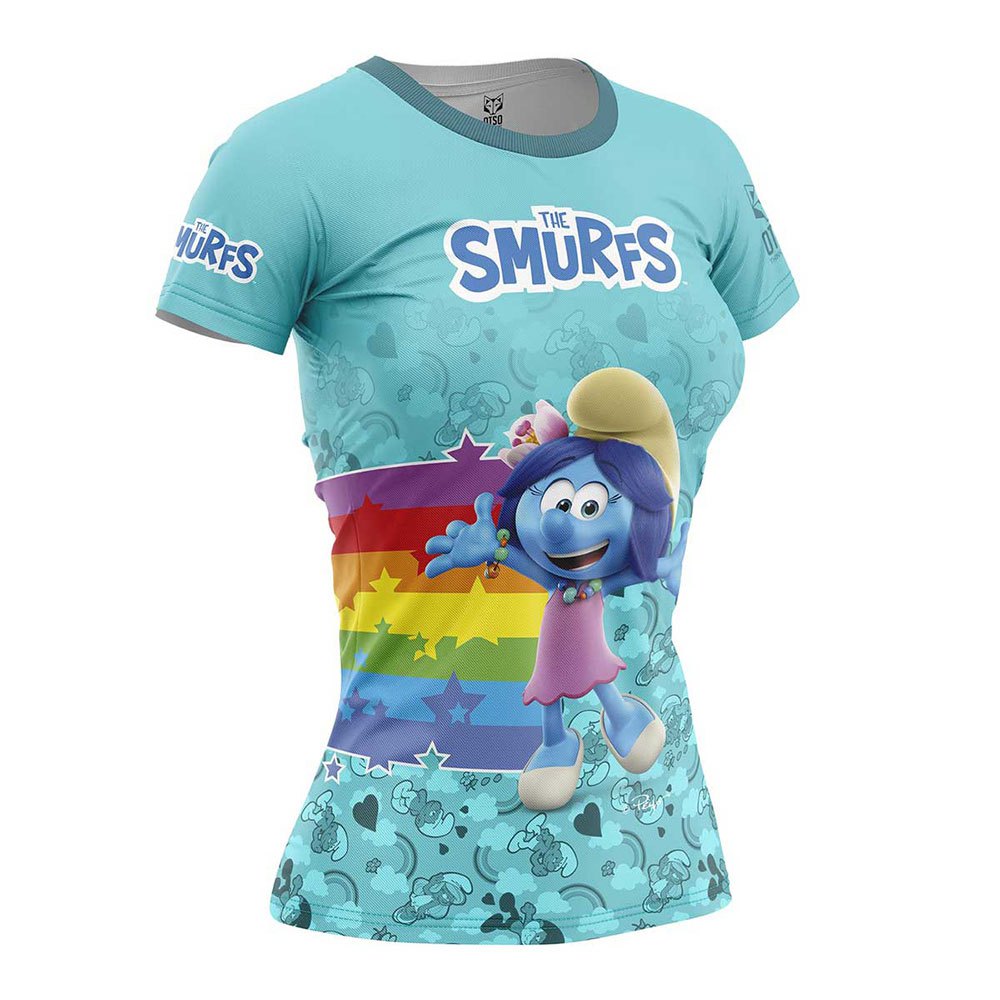 Otso Smurfs Rainbow Short Sleeve T-shirt Blau XS Frau von Otso
