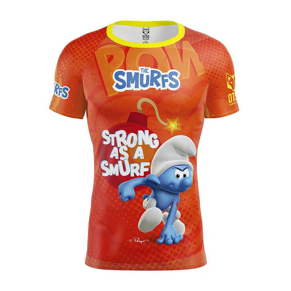 Otso Strong As A Smurf Short Sleeve T-shirt Orange XL Mann von Otso