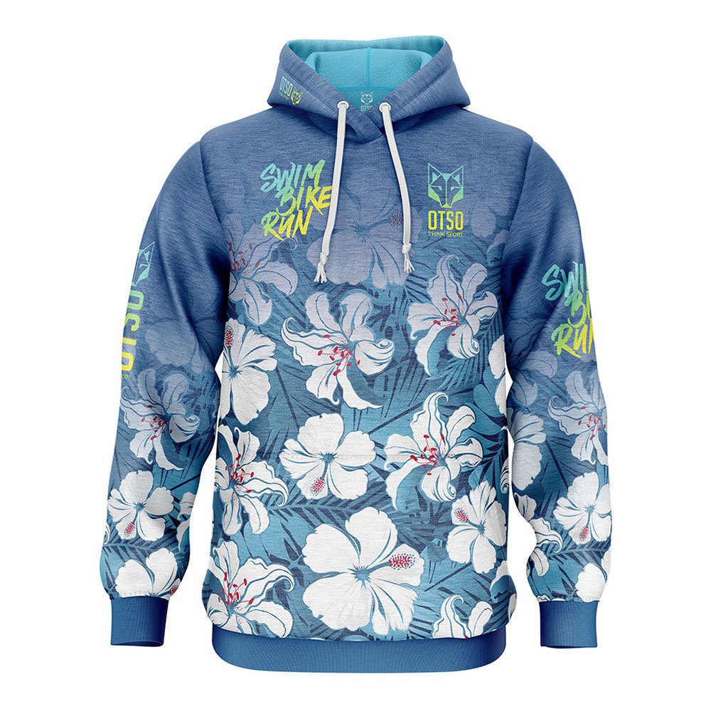 Otso Swim Bike Run Flower Hoodie Blau M Mann von Otso