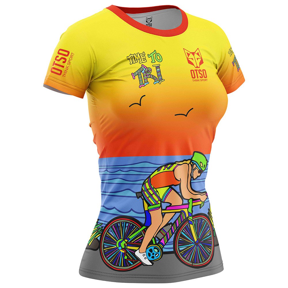 Otso Time To Tri Bike Short Sleeve T-shirt Orange L Frau Otso Time To Tri Bike Short Sleeve T-shirt Orange L Frau von Otso