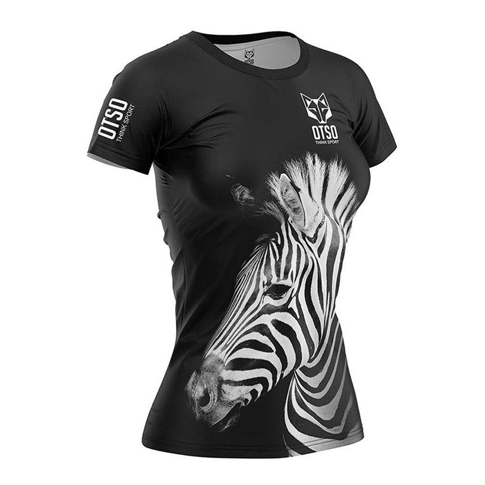 Otso Zebra Short Sleeve T-shirt Schwarz L Frau von Otso