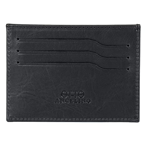 Otto Angelino Echtleder Ultra Slim Minimalisten Kartenhalter (Schwarz) von Otto Angelino