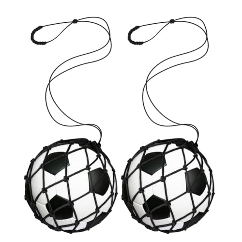 Otueidnsy 2 Stück Fußball-Kick-Trainer, Fußballnetz-, für Ballgröße 3, 4, 5, Solo-Fußball-Kick-Übungs-Trainingshilfe, Schwarz von Otueidnsy