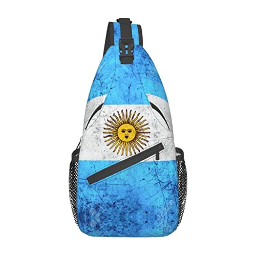 Argentinien Sling Bag, argentinische Flagge Crossbody Sling Rucksack Schulter Brusttasche Reise Wandern Tagesrucksack Argentinien Sling Bag, argentinische Flagge Crossbody Sling Rucksack Schulter Brusttasche Reise Wandern Tagesrucksack von Oudrspo