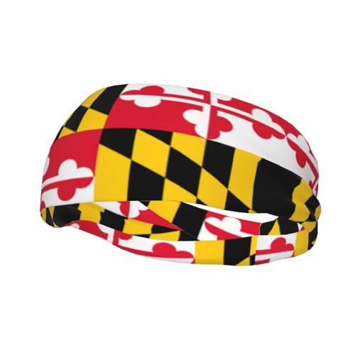 Sport-Schweißband mit Aufdruck „Flagge von Maryland, leistungsstarke Stirnbänder, für Fitnessbegeisterte, Yoga, Outdoor-Sport von Oudrspo