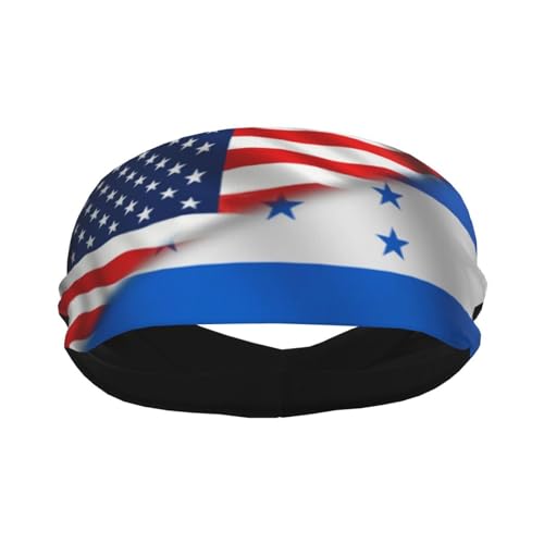 Sport-Stirnbänder mit der Flagge von Halb Amerika, halb Honduras für Männer und Frauen, feuchtigkeitsableitendes Workout-Stirnband, Schweißband zum Laufen, Radfahren, Fußball, Yoga von Oudrspo