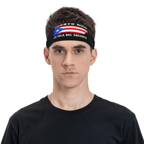 Sport-Stirnbänder mit der Flagge von Puerto Rico für Männer und Frauen, feuchtigkeitsableitendes Workout-Stirnband, Schweißband zum Laufen, Radfahren, Fußball, Yoga – 33 von Oudrspo