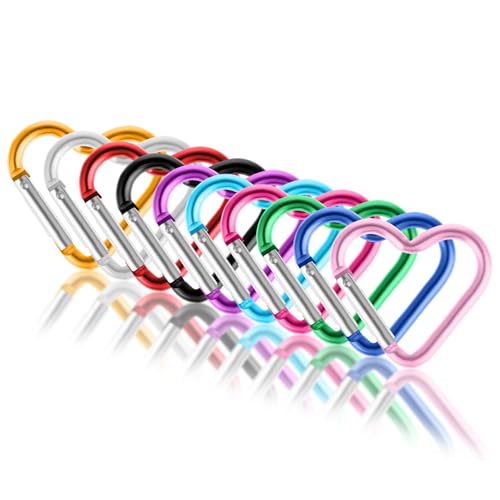 Ouligay 10 Stück Herz Karabinerhaken Klein, Bunt Herz Karabiner, Kleine Herzform Karabiner Schlüsselanhänger, Herzförmiger Aluminium Karabiner Clip für Camping Angeln Wandern Ouligay 10 Stück Herz Karabinerhaken Klein, Bunt Herz Karabiner, Kleine Herzform Karabiner Schlüsselanhänger, Herzförmiger Aluminium Karabiner Clip für Camping Angeln Wandern von Ouligay