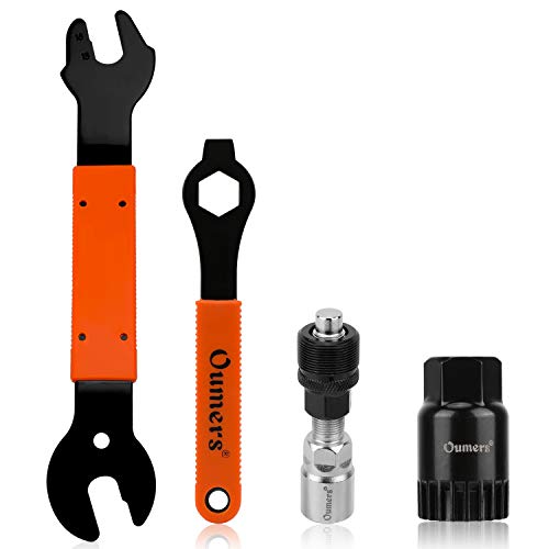 Oumers 4 PCS pedalschlüssel und Fahrrad Kurbel Extraktor Tret Lager Entferner, Fahrrad Pedal Schlüssel + Fahrrad Kurbel-Extraktor + Fahrrad Boden Halterung Entferner + 16mm Spanner Schlüssel Oumers 4 PCS pedalschlüssel und Fahrrad Kurbel Extraktor Tret Lager Entferner, Fahrrad Pedal Schlüssel + Fahrrad Kurbel-Extraktor + Fahrrad Boden Halterung Entferner + 16mm Spanner Schlüssel von Oumers