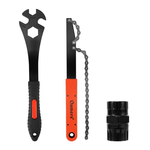 Oumers Fahrrad-Kettenpeitsche+Werkzeug Pedalschlüssel+2 in 1 Freilauf Entferner Werkzeug, Fahrrad Pedal entfernungsschlüssel, Zahnkranzentferner für Fahrradreparatur Oumers Fahrrad-Kettenpeitsche+Werkzeug Pedalschlüssel+2 in 1 Freilauf Entferner Werkzeug, Fahrrad Pedal entfernungsschlüssel, Zahnkranzentferner für Fahrradreparatur von Oumers