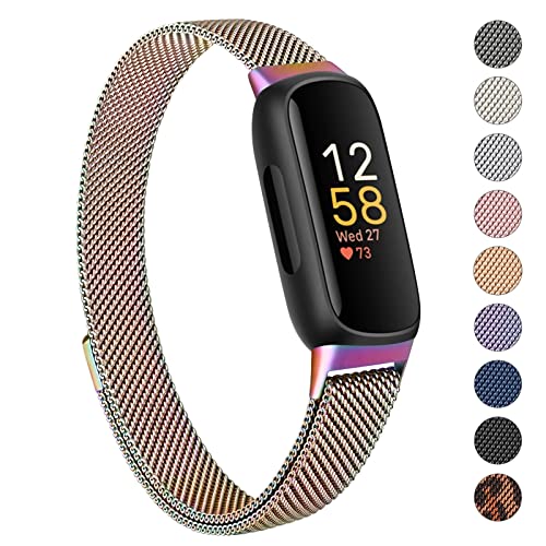 Oumida Armband Kompatibel mit Fitbit Inspire 3 Armband für Damen Herren, Prämie Edelstahl Metall Ersatzarmband mit Starker Magnet Uhrenarmbänder für Fitbit Inspire 3, Bunt Oumida Armband Kompatibel mit Fitbit Inspire 3 Armband für Damen Herren, Prämie Edelstahl Metall Ersatzarmband mit Starker Magnet Uhrenarmbänder für Fitbit Inspire 3, Bunt von Oumida